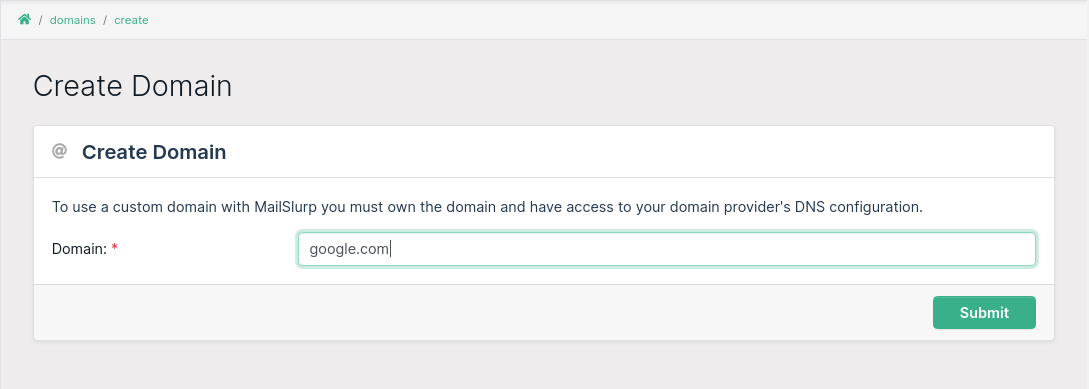 create domain